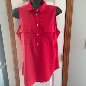 Banana Republic Red Sleeveless Blouse-size L